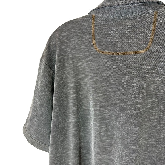 Tommy Bahama Polo Mens Collared 1/4 Button Short Sleeve Tencel Gray Large - Picture 8 of 11
